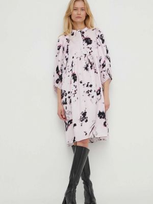 Sukienka mini oversize Bruuns Bazaar różowa