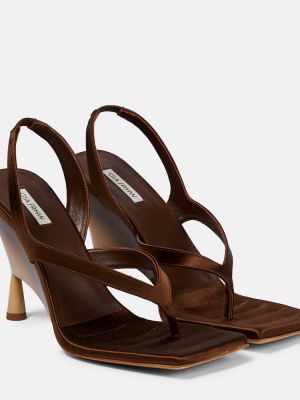 Satenske sandale Gia Borghini smeđa