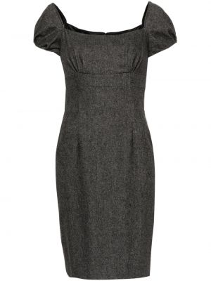 Мини рокля от туид Christian Dior сиво