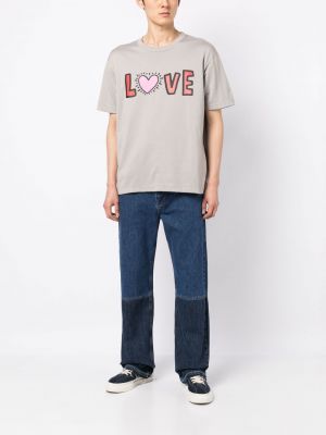 T-shirt en coton à imprimé Junya Watanabe Man gris