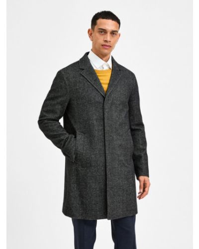Cappotto invernale di lana Selected Homme grigio