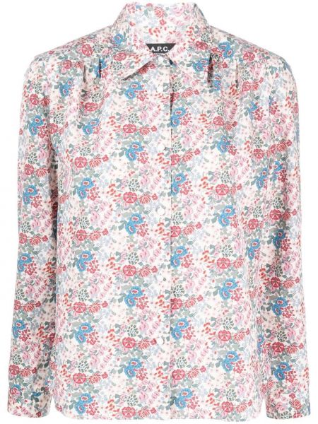 Trykt floral skjorte A.p.c. rosa