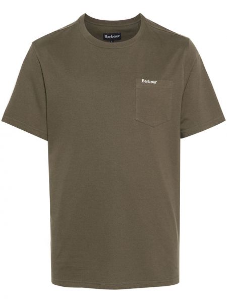 T-krekls ar izšuvumiem Barbour zaļš