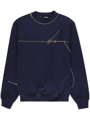 Sweatshirt med broderi Jacquemus blå