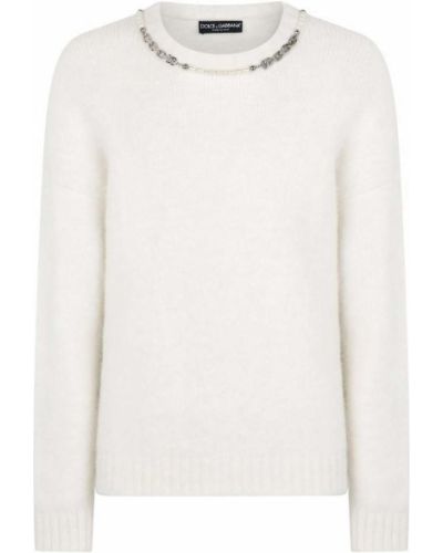Jersey de punto de tela jersey con apliques Dolce & Gabbana blanco