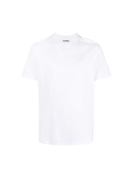 Poloshirt mit kurzen ärmeln mit rundem ausschnitt Jil Sander weiß