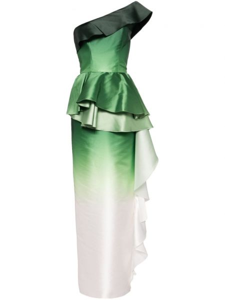 Gradienta krāsas kleita uz vienu plecu Saiid Kobeisy zaļš