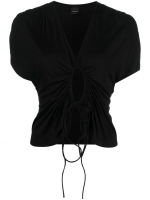Блуза с v-образно деколте Pinko черно
