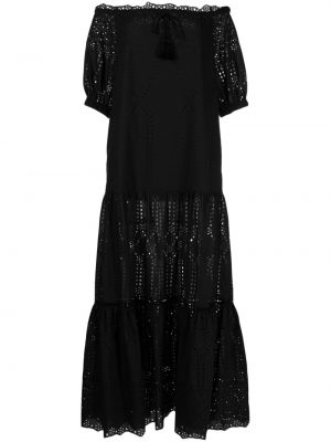 Obleka s čipko Ermanno Firenze črna