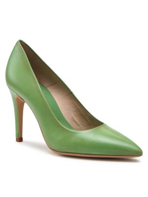 Полуотворени обувки с ток Hispanitas зелено