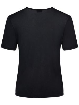 Koszulka z wiskozy Saint Laurent czarna