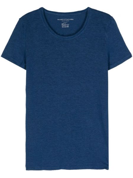 T-shirt di lino Majestic blu