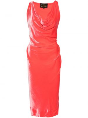Βελούδινη μίντι φόρεμα Vivienne Westwood Pre-owned ροζ
