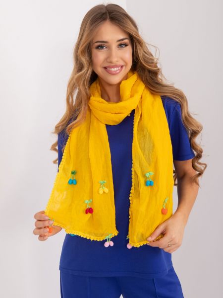 Šátek s aplikacemi Fashionhunters žlutý