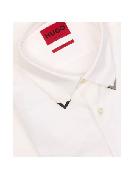 Koszula slim fit z długim rękawem Hugo Boss biała