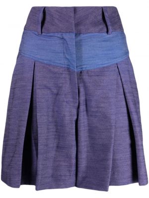 Leinen shorts mit plisseefalten Bambah blau