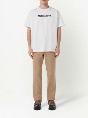 T-shirt aus baumwoll mit print Burberry weiß