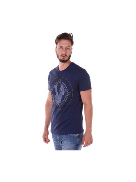 Camiseta de algodón de tela jersey Versace Jeans Couture azul