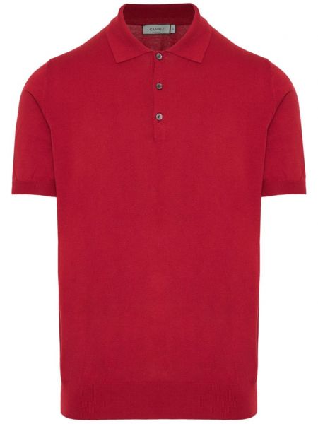 Памучна поло тениска Canali червено