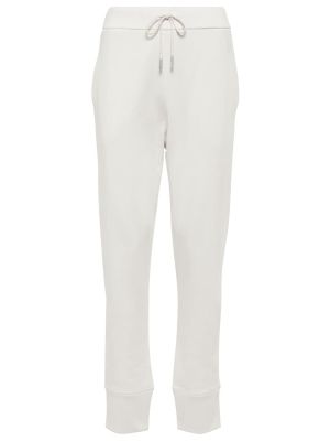 Памучни спортни панталони Jil Sander бяло