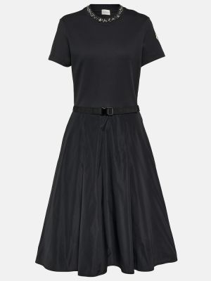 Bavlněné midi šaty Moncler černé
