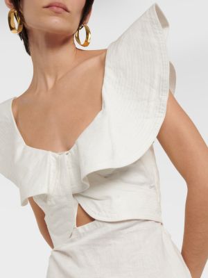 Falda midi de lino Johanna Ortiz blanco