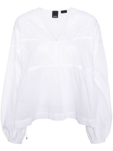 Μπλούζα με λαιμόκοψη v Pinko λευκό