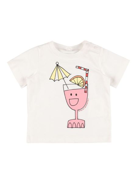 Trykt bomull t-skjorte for jenter Stella Mccartney Kids hvit