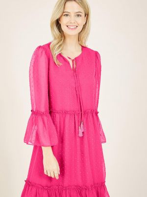 Платье миди Yumi розовое