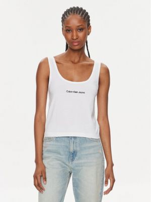 Marškinėliai Calvin Klein Jeans balta