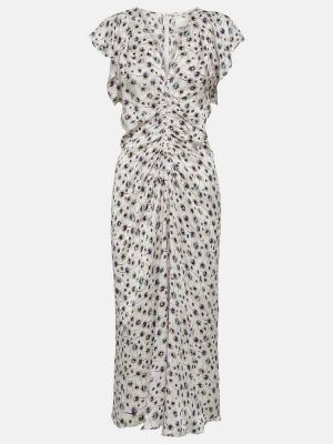 Drapované midi šaty s potiskem Isabel Marant