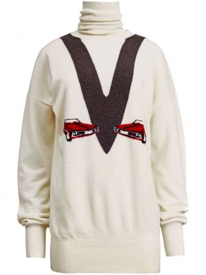 Sweter z kaszmiru żakardowy Khaite biały