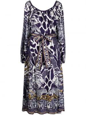 Robe longue à imprimé Camilla violet