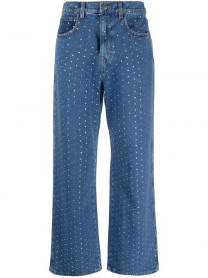 Straight leg jeans con cristalli Giuseppe Di Morabito blu