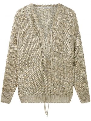 Пуловер с v-образно деколте Stella Mccartney златисто