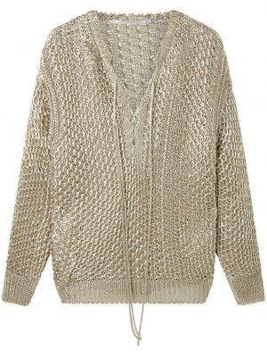 Langer pullover mit v-ausschnitt Stella Mccartney gold