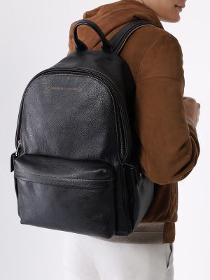 Кожаный рюкзак Brunello Cucinelli черный