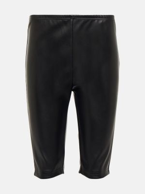 Pantaloni scurți din piele din piele ecologică Mm6 Maison Margiela negru