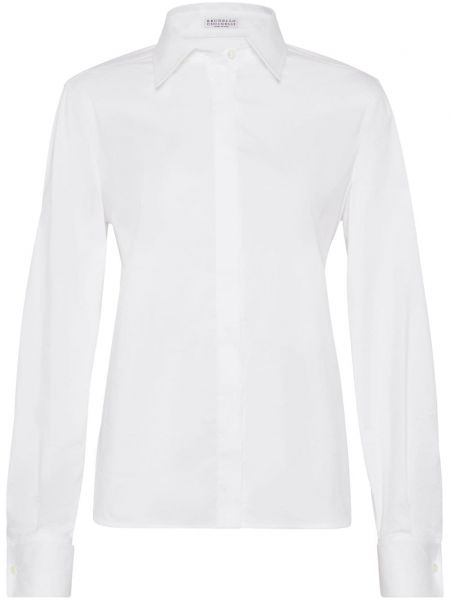 Μακρύ πουκάμισο Brunello Cucinelli λευκό