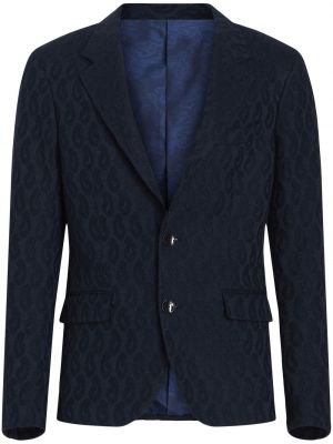 Jacquard blazer mit paisleymuster Etro blau