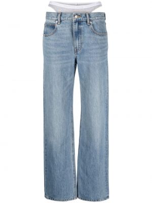 Straight fit džíny s vysokým pasem Alexander Wang modré