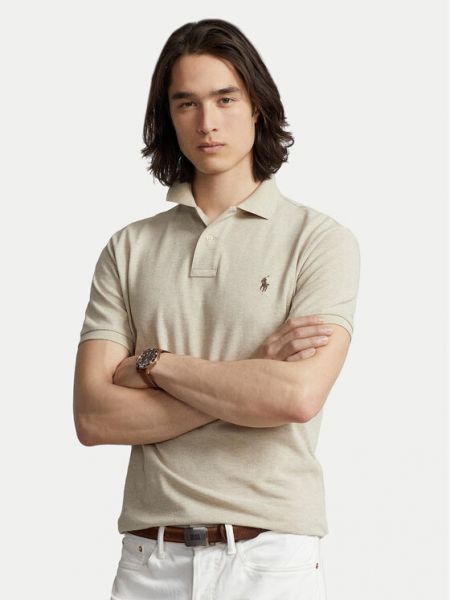 Polo majica slim fit Polo Ralph Lauren bež