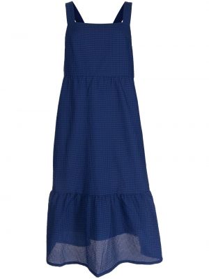 Kostkované midi šaty Sport B. By Agnès B. modré