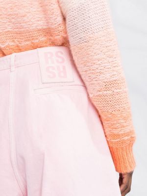 Szorty jeansowe plisowane Raf Simons różowe