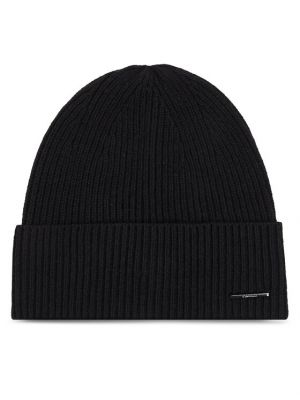 Dzianinowa czapka z kaszmiru Calvin Klein czarna