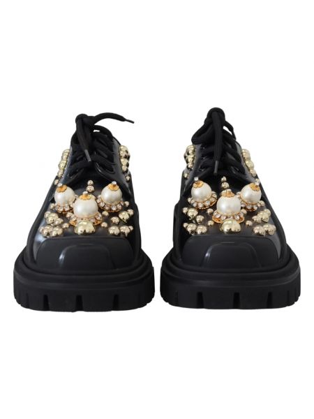 Zapatos derby con perlas de cuero con tachuelas Dolce & Gabbana