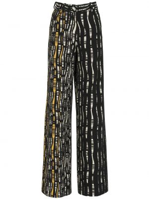 Ravne hlače s potiskom z abstraktnimi vzorci Silvia Tcherassi