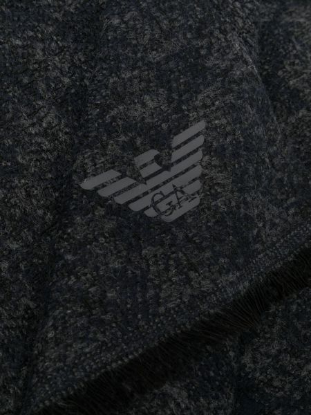 Echarpe en tricot à imprimé Emporio Armani bleu