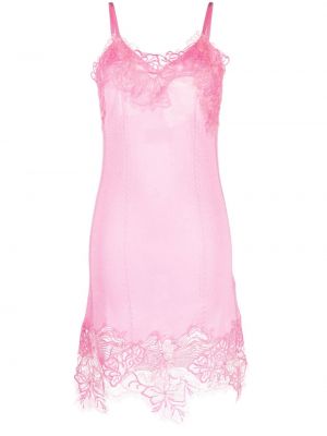 Csipkés virágos mini ruha Ermanno Scervino rózsaszín
