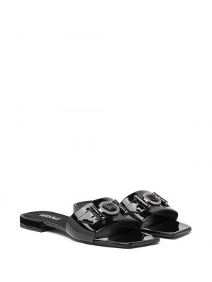 Sandały skórzane Versace czarne